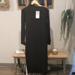 Zara Black Long Sleeve Dress